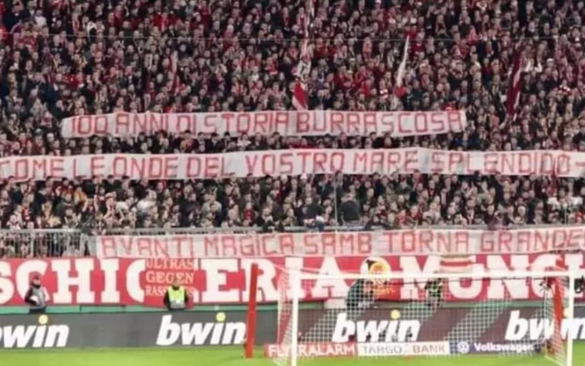 Bayern striscione centenario Samb